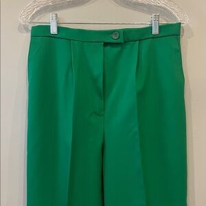 Bright Green High-Waist Tailored Trousers